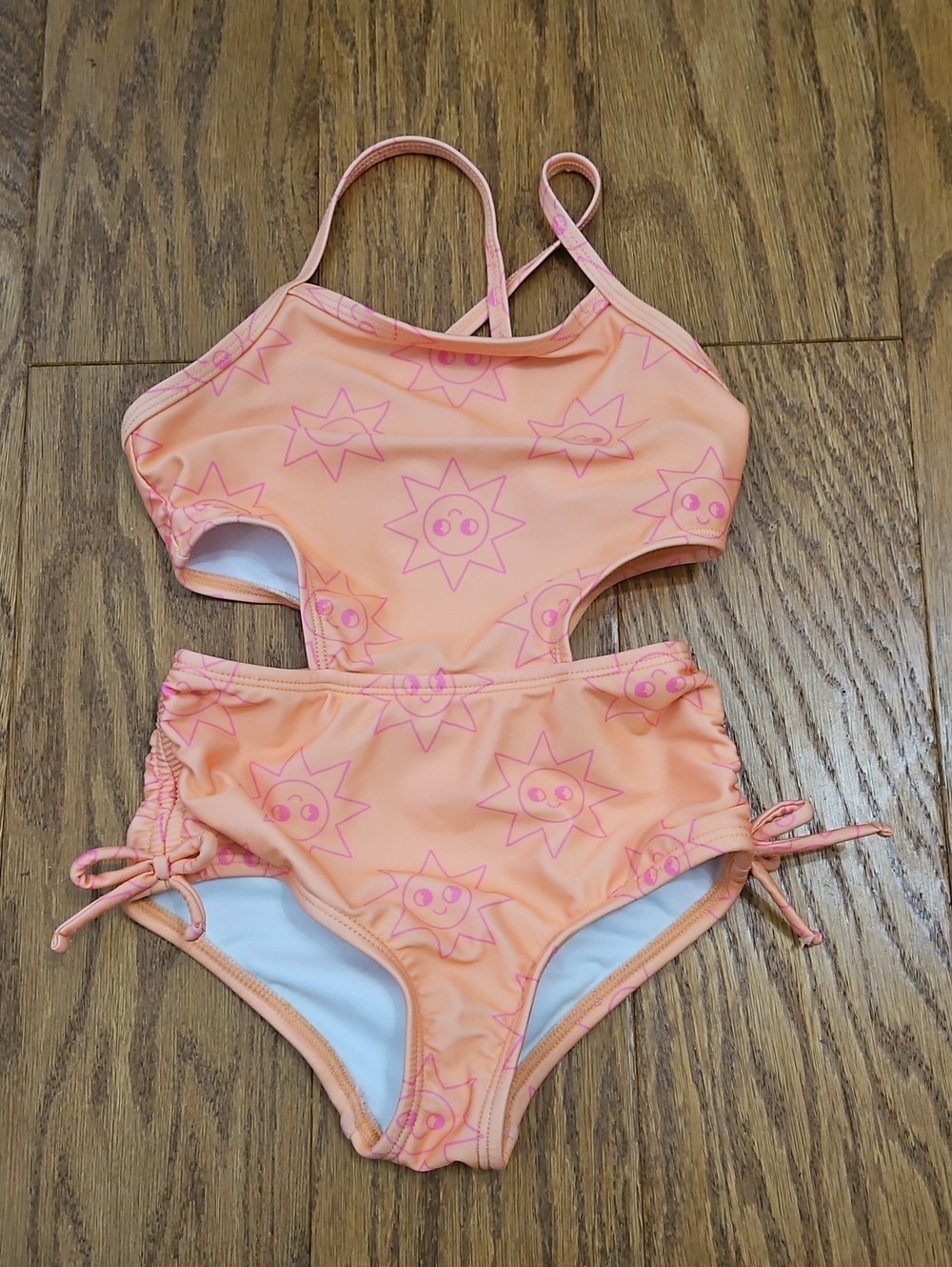 Cat & Jack Toddler Girls Side Cutout Sun Print One Piece Swimsuit - Size 5T